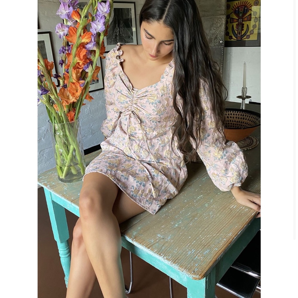 Sister Jane Floral Ruched Mini Dress